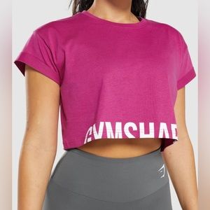 Gymshark Unused Pink Cropped Tee